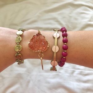 Gold and Pink 4 pack Bracelets